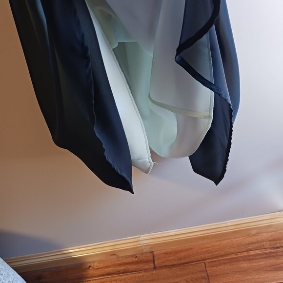 SHEER ELEGANCE w/MINT Undertones under black lace layered halter dress EUC SZ 8 - Picture 5 of 7